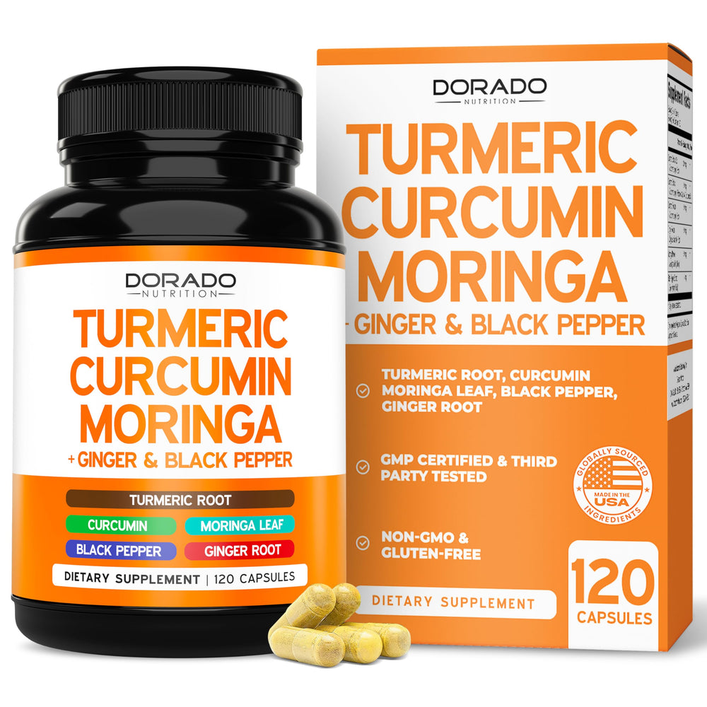 Turmeric Curcumin supplement bottle with 120 capsules