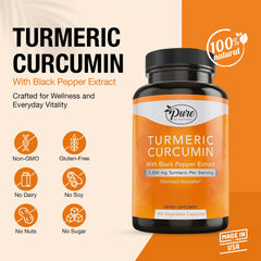 Turmeric Curcumin with Black Pepper Extract bottle label and ingredients