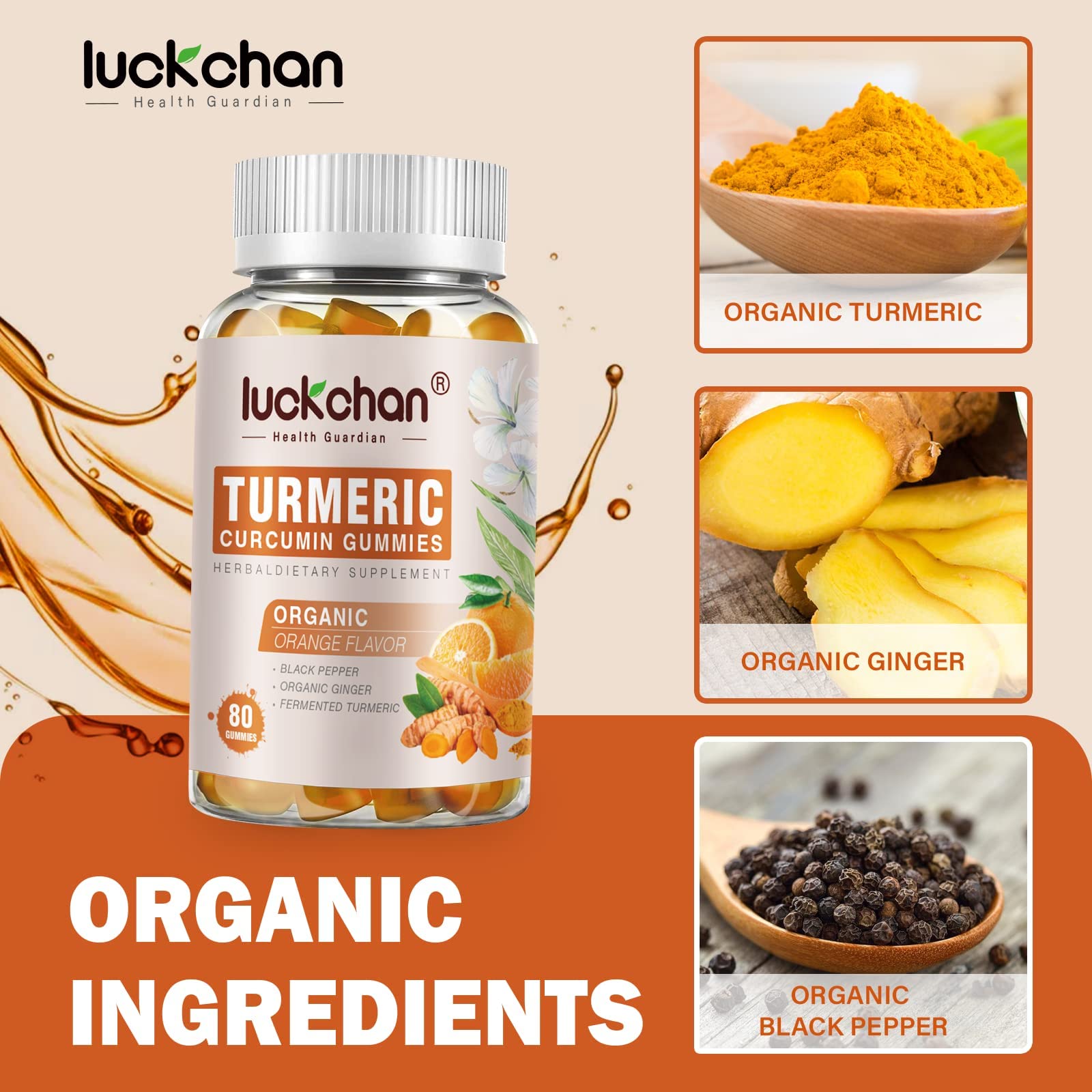 Two bottles of turmeric curcumin ginger gummies