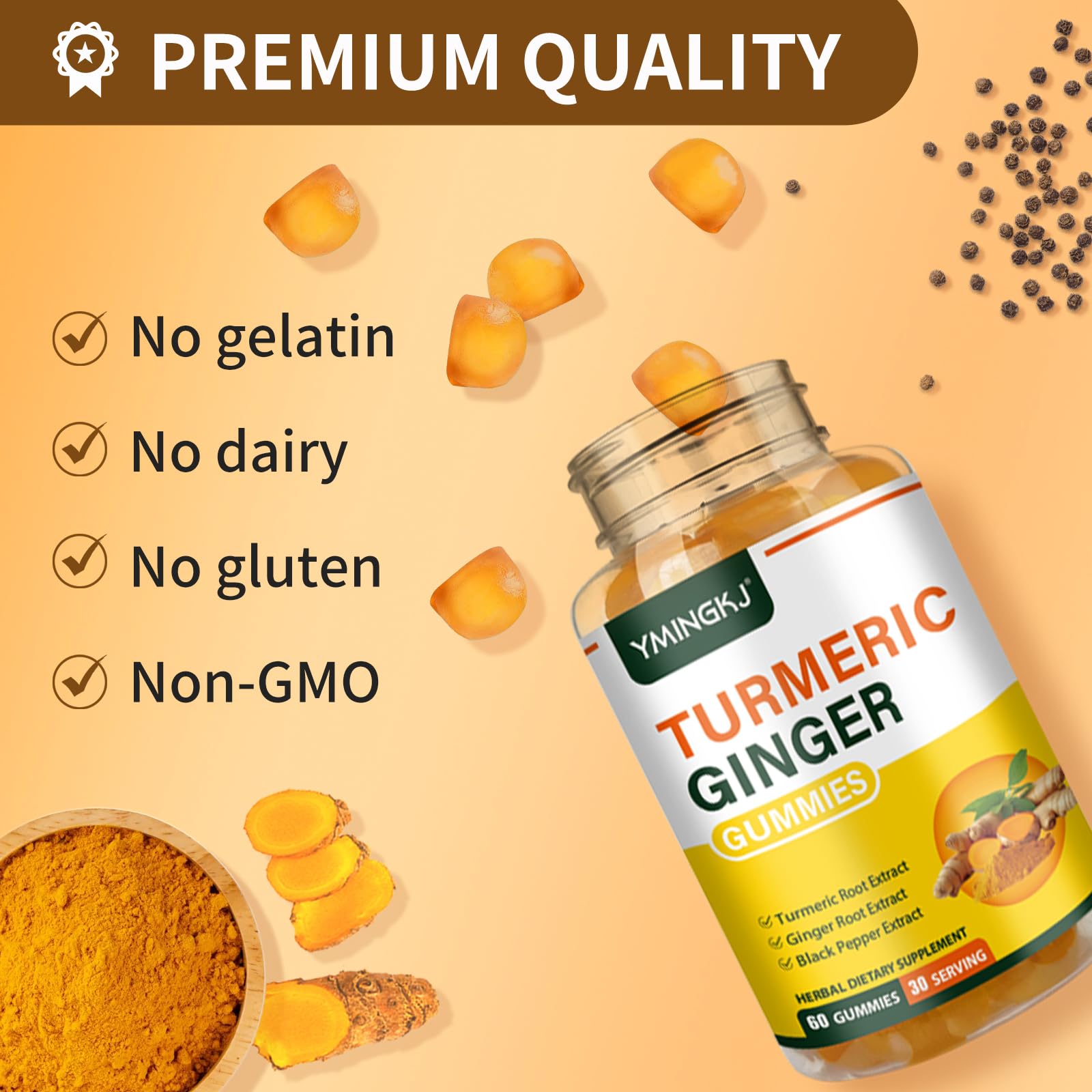 Close-up of orange gummies on a white background