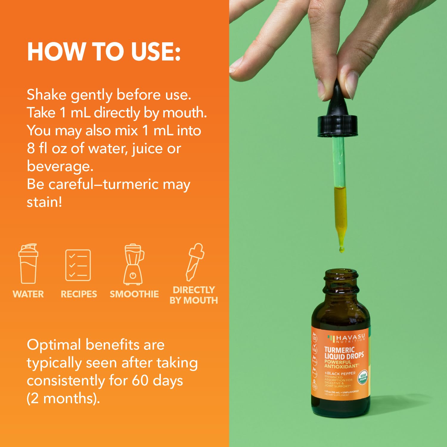 Immune support emphasis with turmeric drops