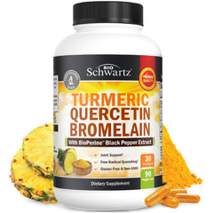 Bottle of Turmeric Quercetin Bromelain supplement