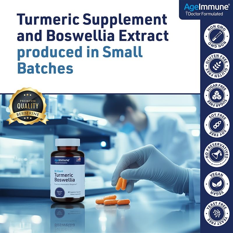 Capsules and ingredients: turmeric, boswellia, inulin