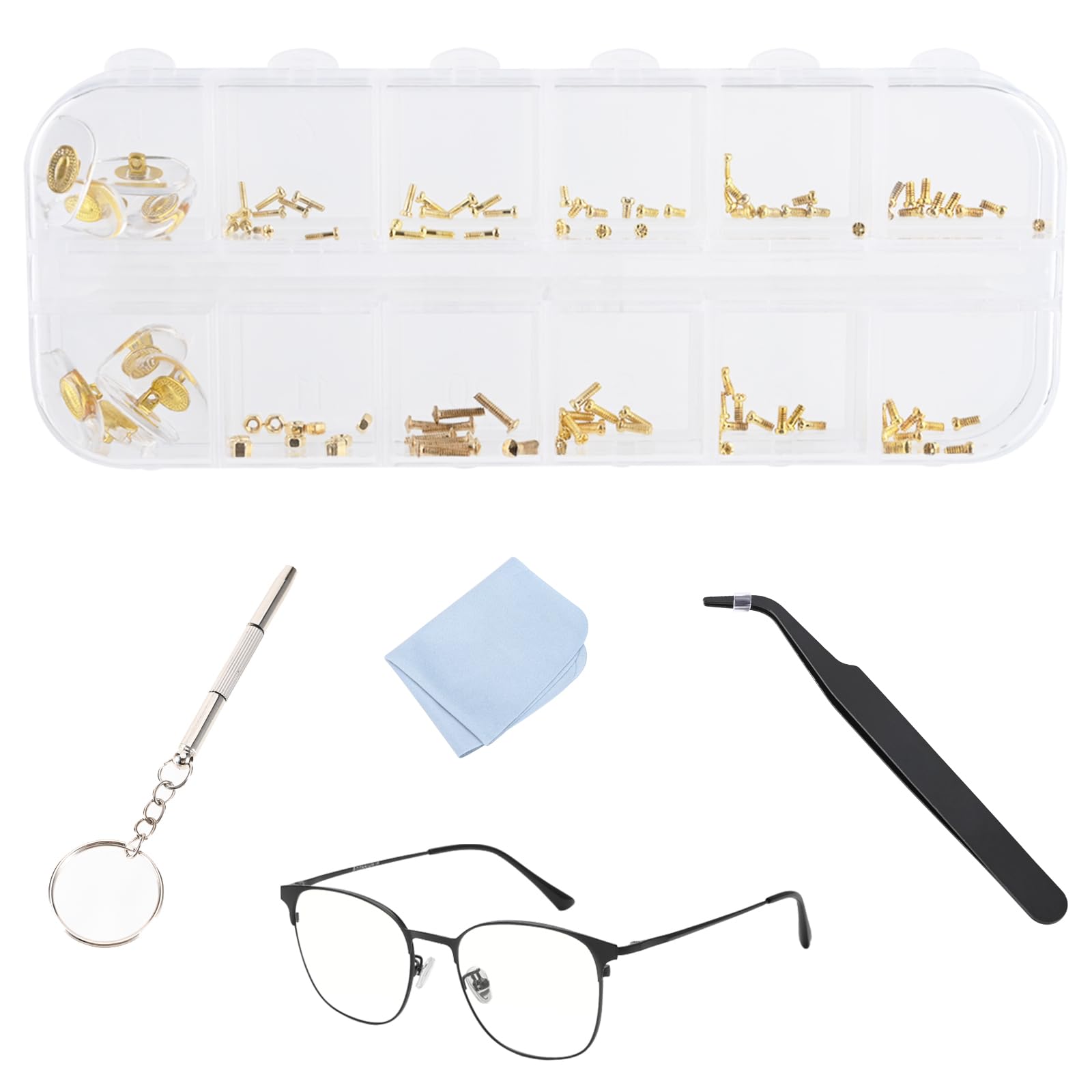 Pair of precision tweezers for small screws