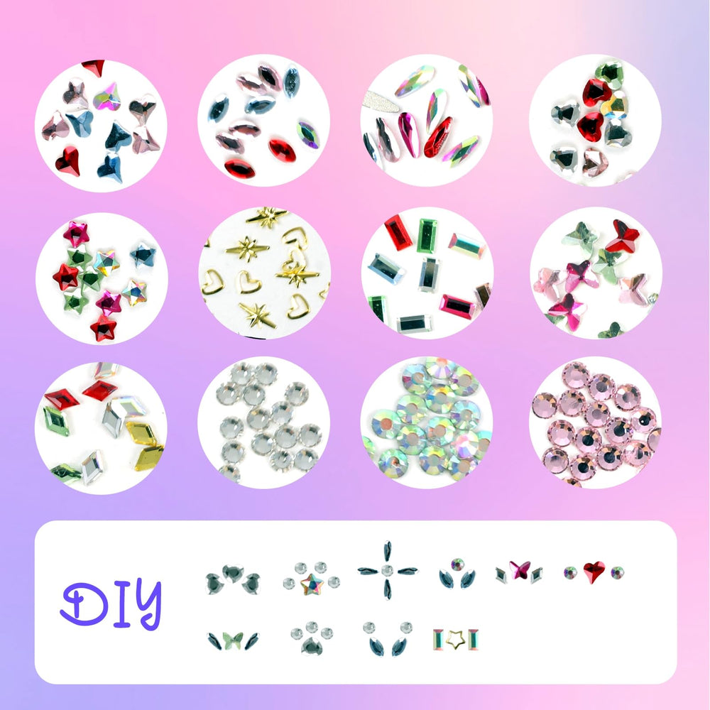 Variety of twelve gemstone styles for tooth gems