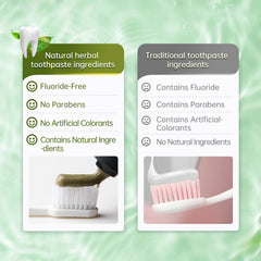 Minty toothpaste foam during brushing