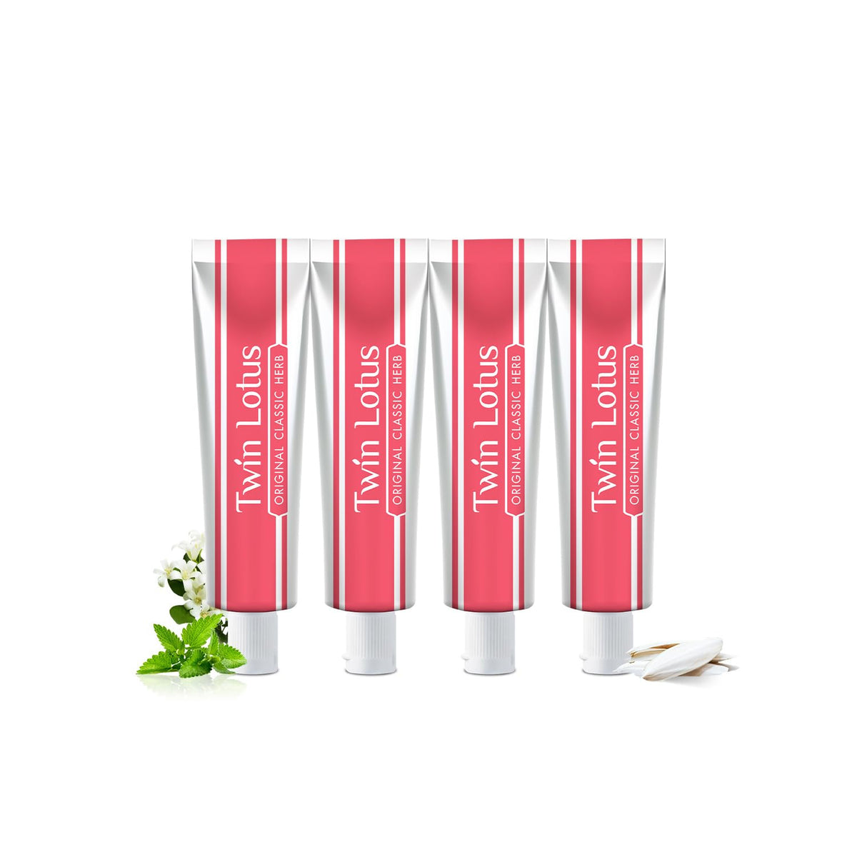 Twin Lotus Original Herbal Toothpaste 4-pack front view