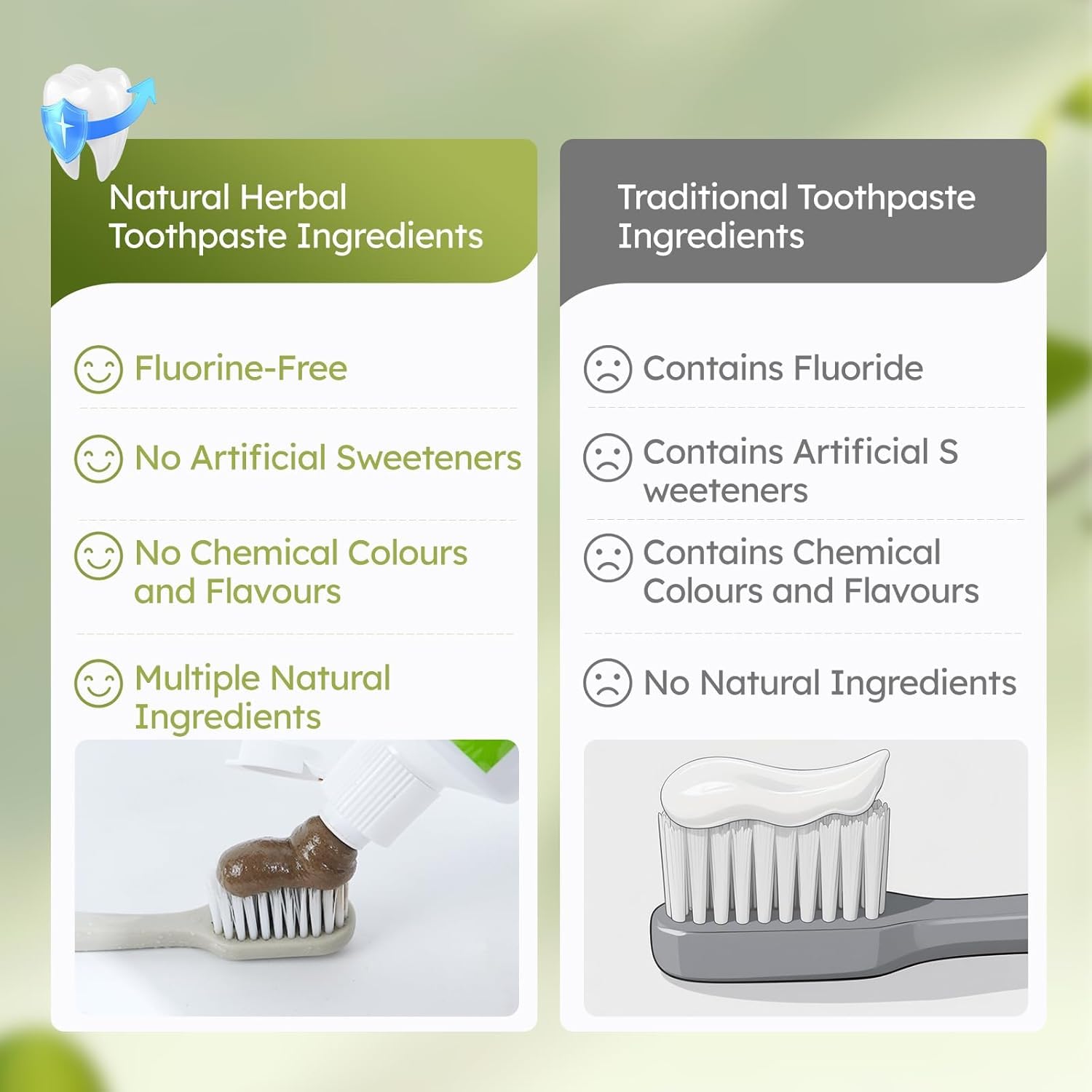 No artificial colors or preservatives in Twin Lotus toothpaste