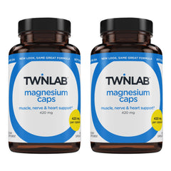 Twinlab Magnesium Caps bottle label showing 420 mg per serving