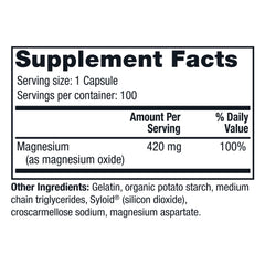 Close up of magnesium capsules