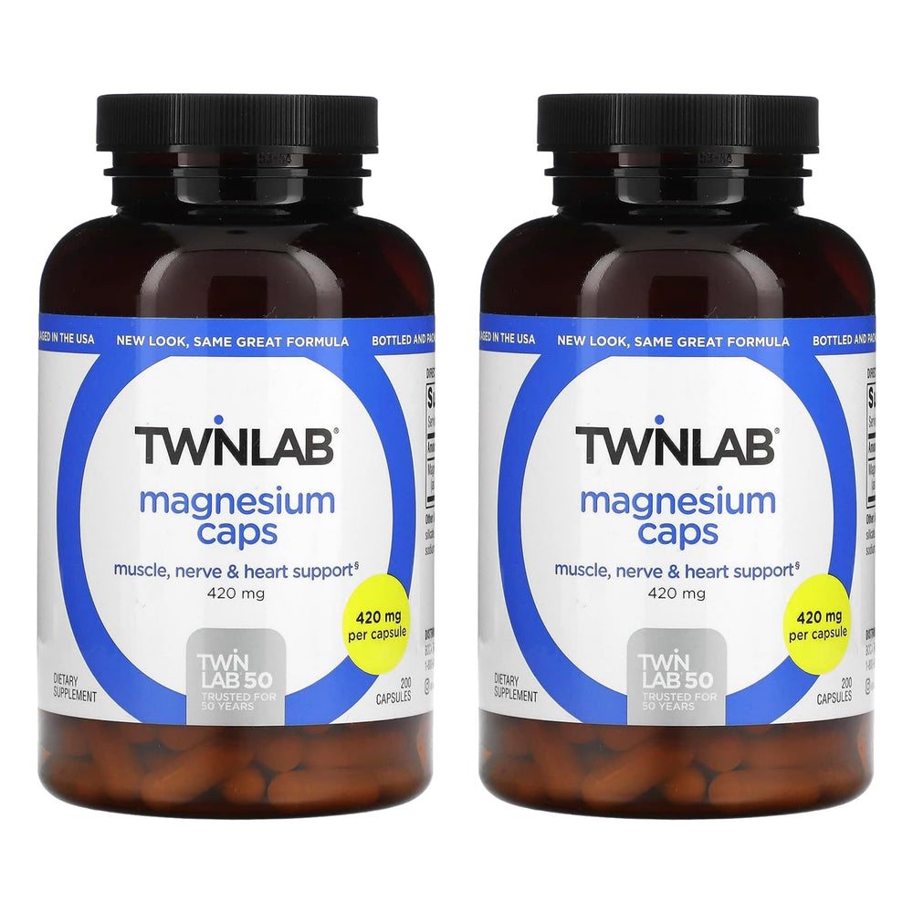 Twinlab Magnesium Caps bottle displaying 420 mg capsules