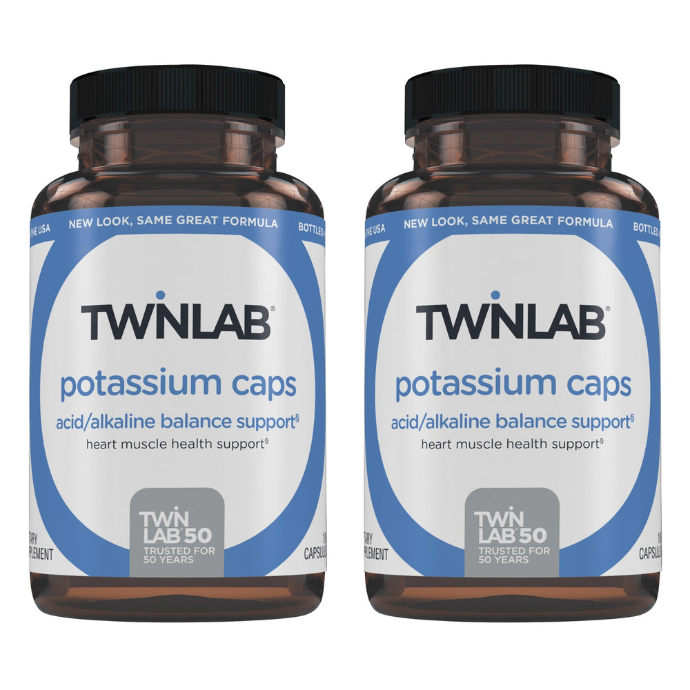 Twinlab Potassium Caps bottle and packaging in a two-pack