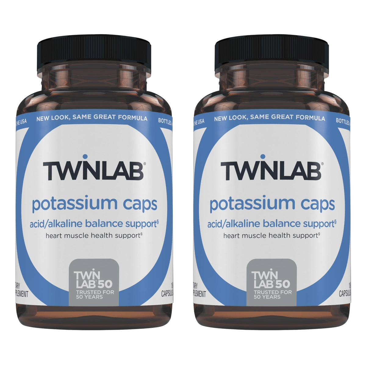 Twinlab Potassium Caps bottle and packaging in a two-pack
