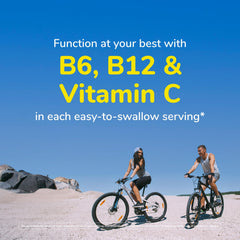 Health supplement packaging showing B-Complex and Vitamin C