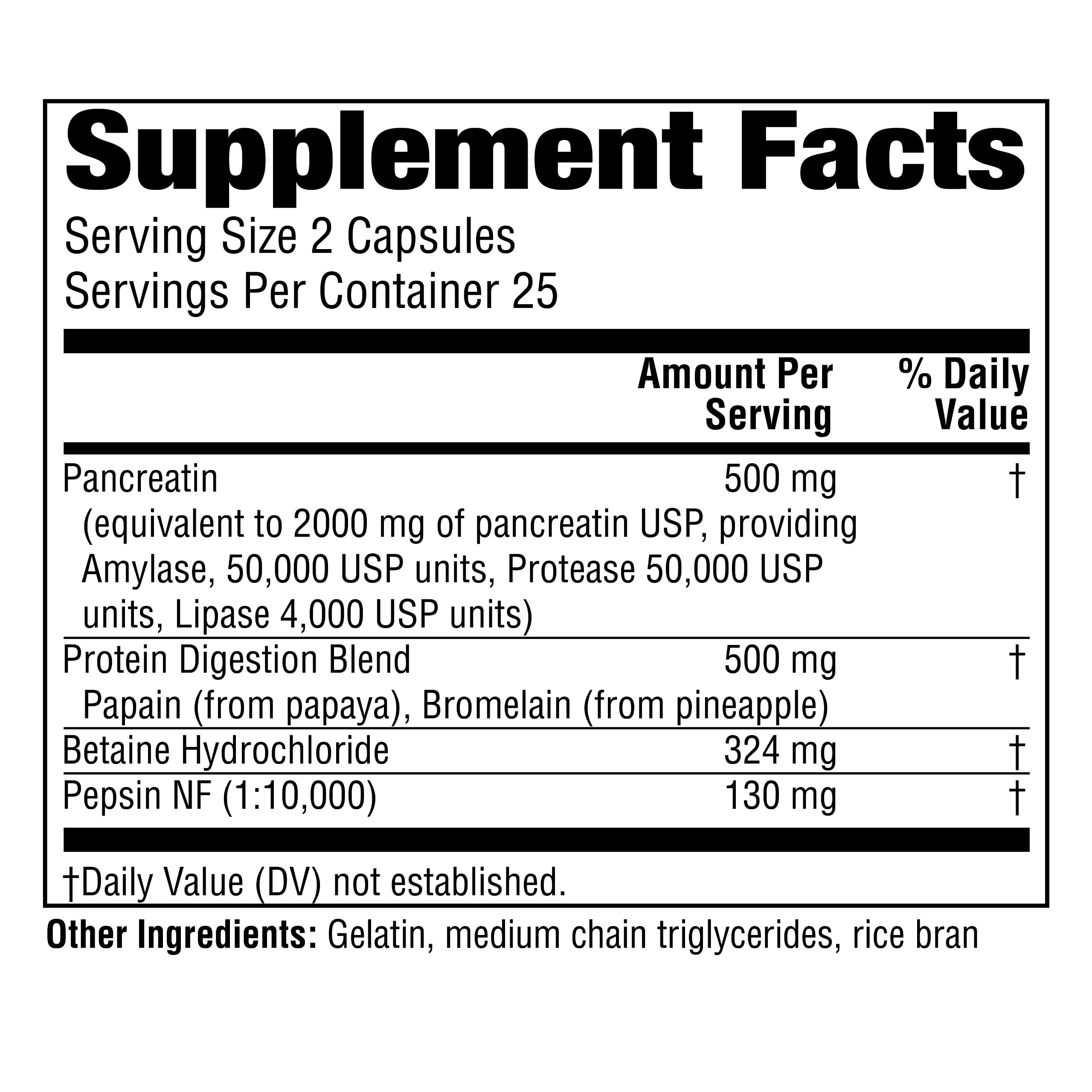 Back label of Twinlab Super Enzyme Caps bottle