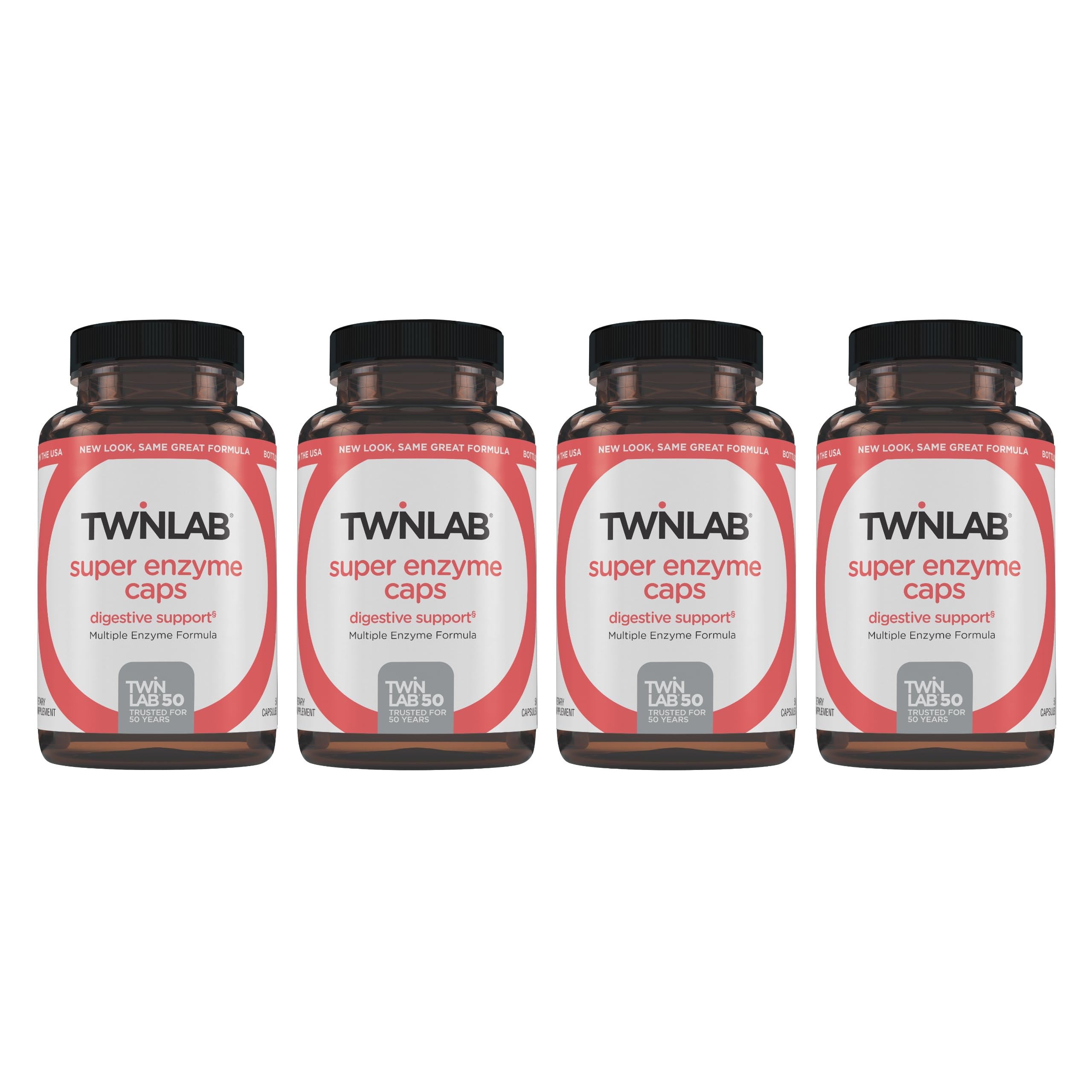 Bottle of Twinlab Super Enzyme Caps with label