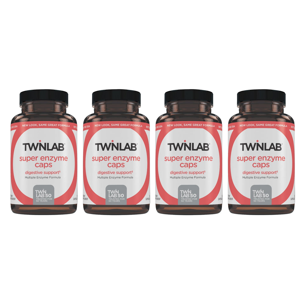 Bottle of Twinlab Super Enzyme Caps with label
