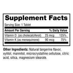Close-up of Twinlab D3 and K2 dots tablets
