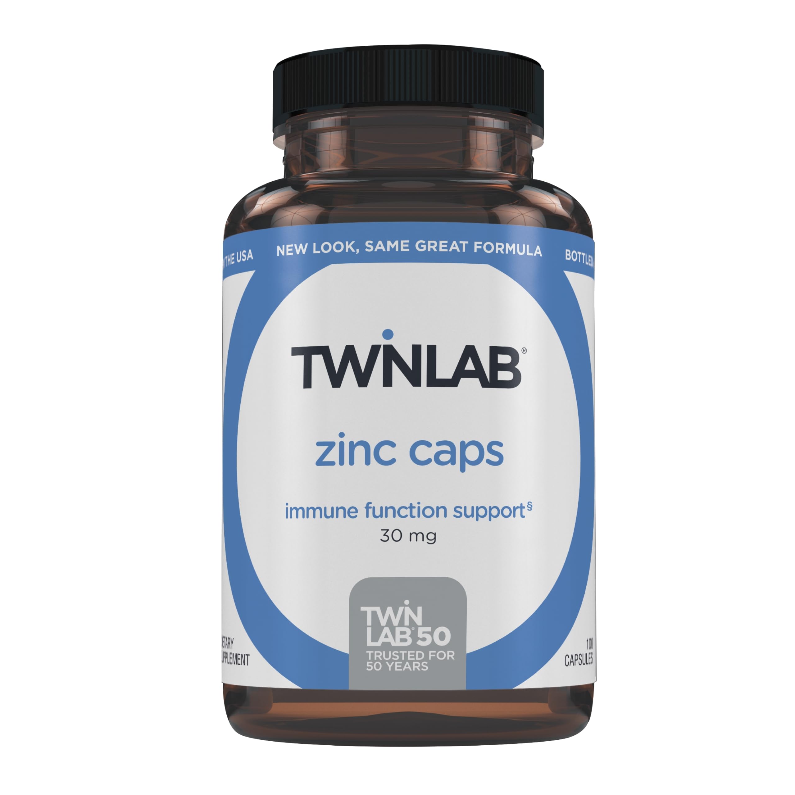 Twinlab Zinc Caps bottle label close-up