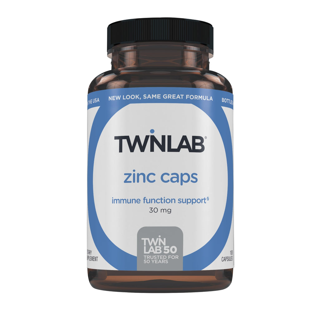 Twinlab Zinc Caps bottle label close-up