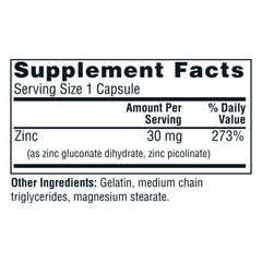 Zinc Caps supplement bottle on white background
