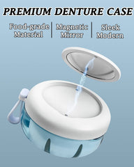 Twist-lock lid denture case for leak-proof use