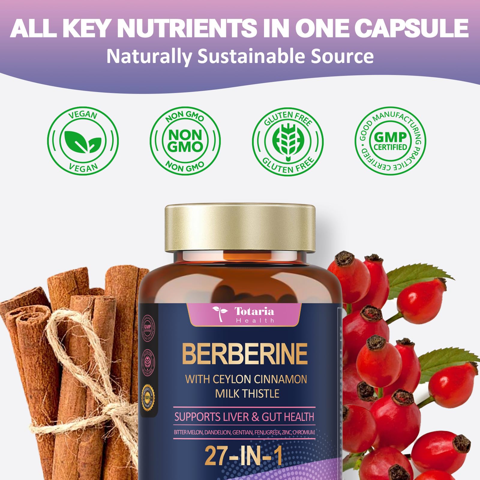 Two Berberine capsules per daily serving