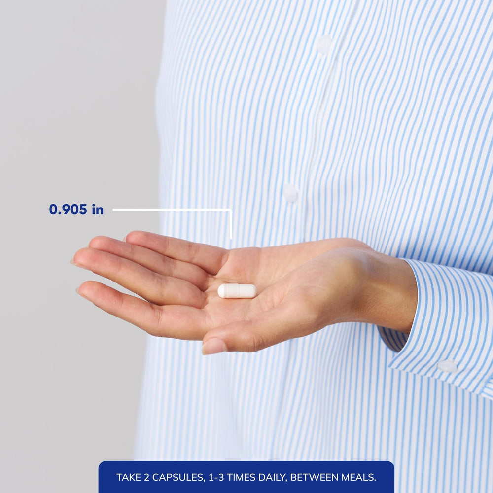 Serving size showing two capsules