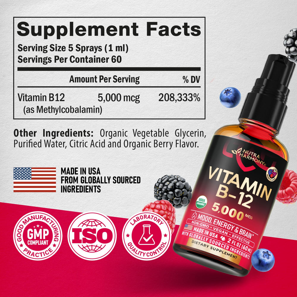 Two-month supply of Vitamin B12 spray bottle (2 fl oz)