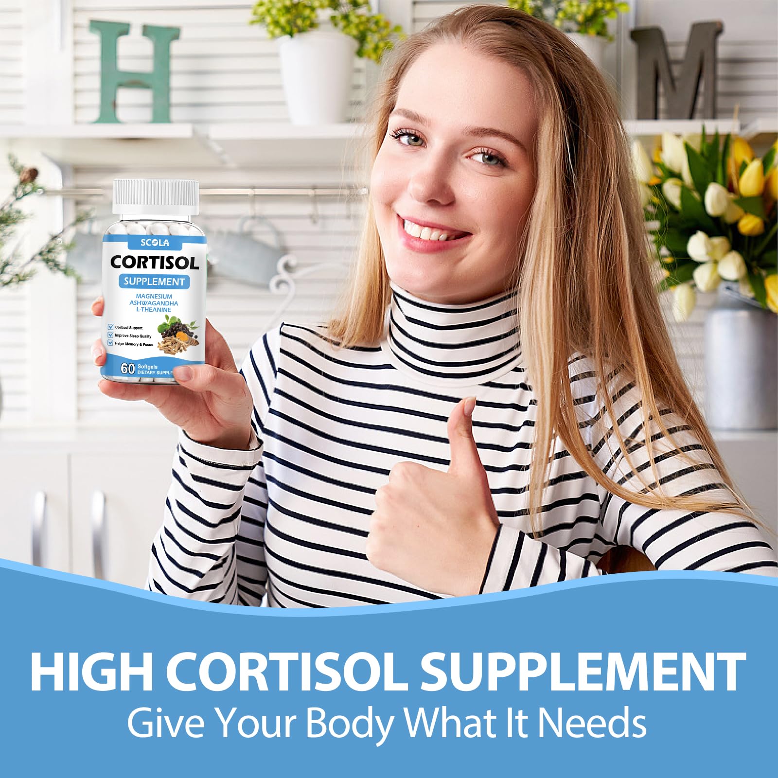 Two softgels daily dosage for cortisol support