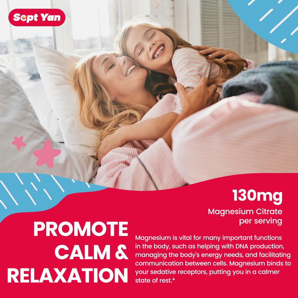 Supplement blend concept featuring Magnesium, Vitamin B6, L-Theanine, Chamomile and Lemon Balm