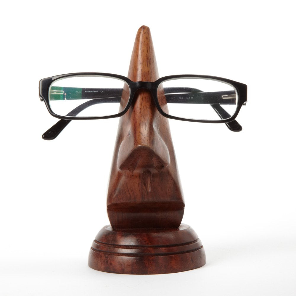 Two's Company Nose Eyeglass Holder in Chesham Wood with Gift Box - front view