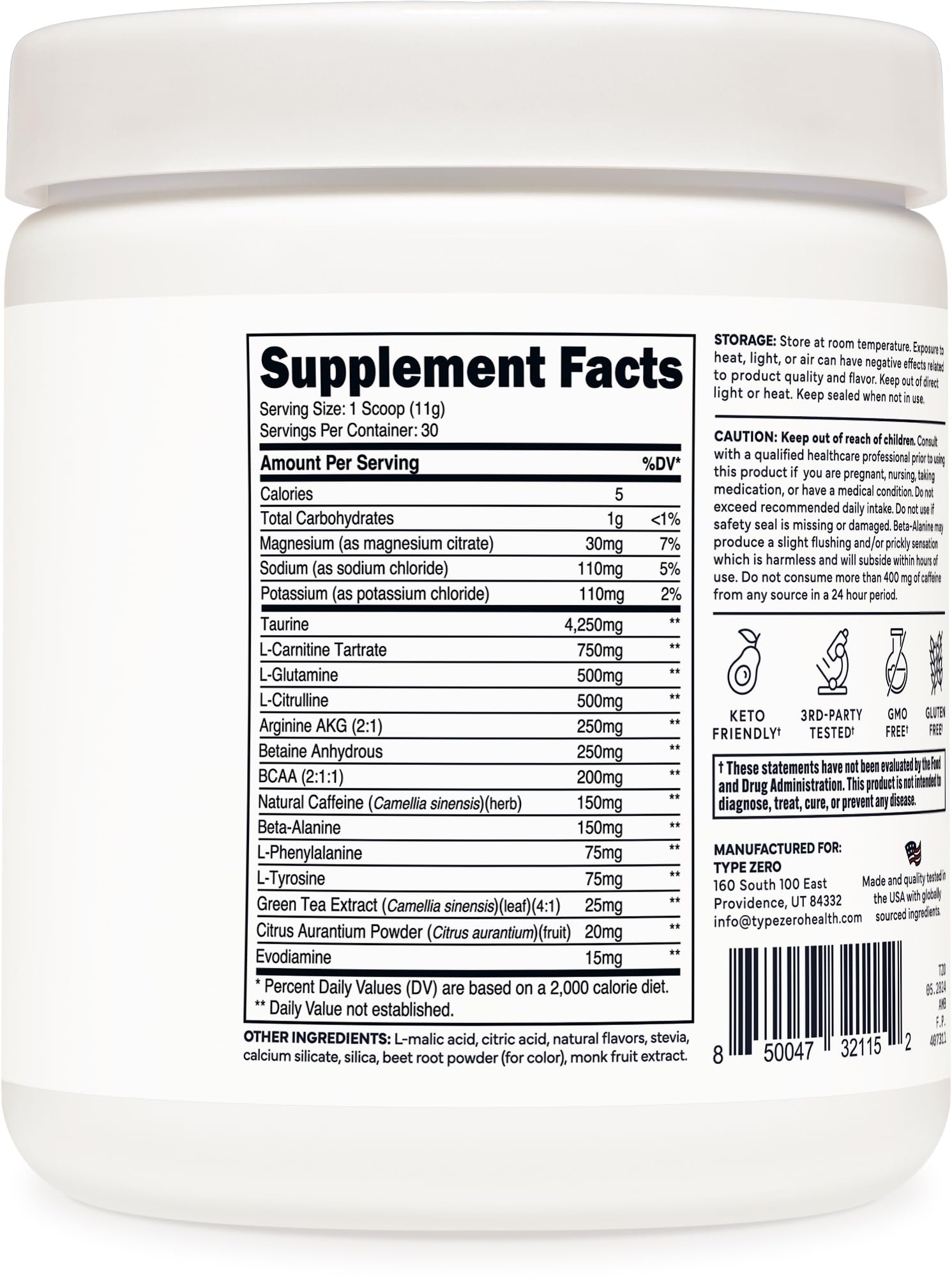 Type Zero AminoBurn sugar free formulation keeps flavor enjoyable for keto users