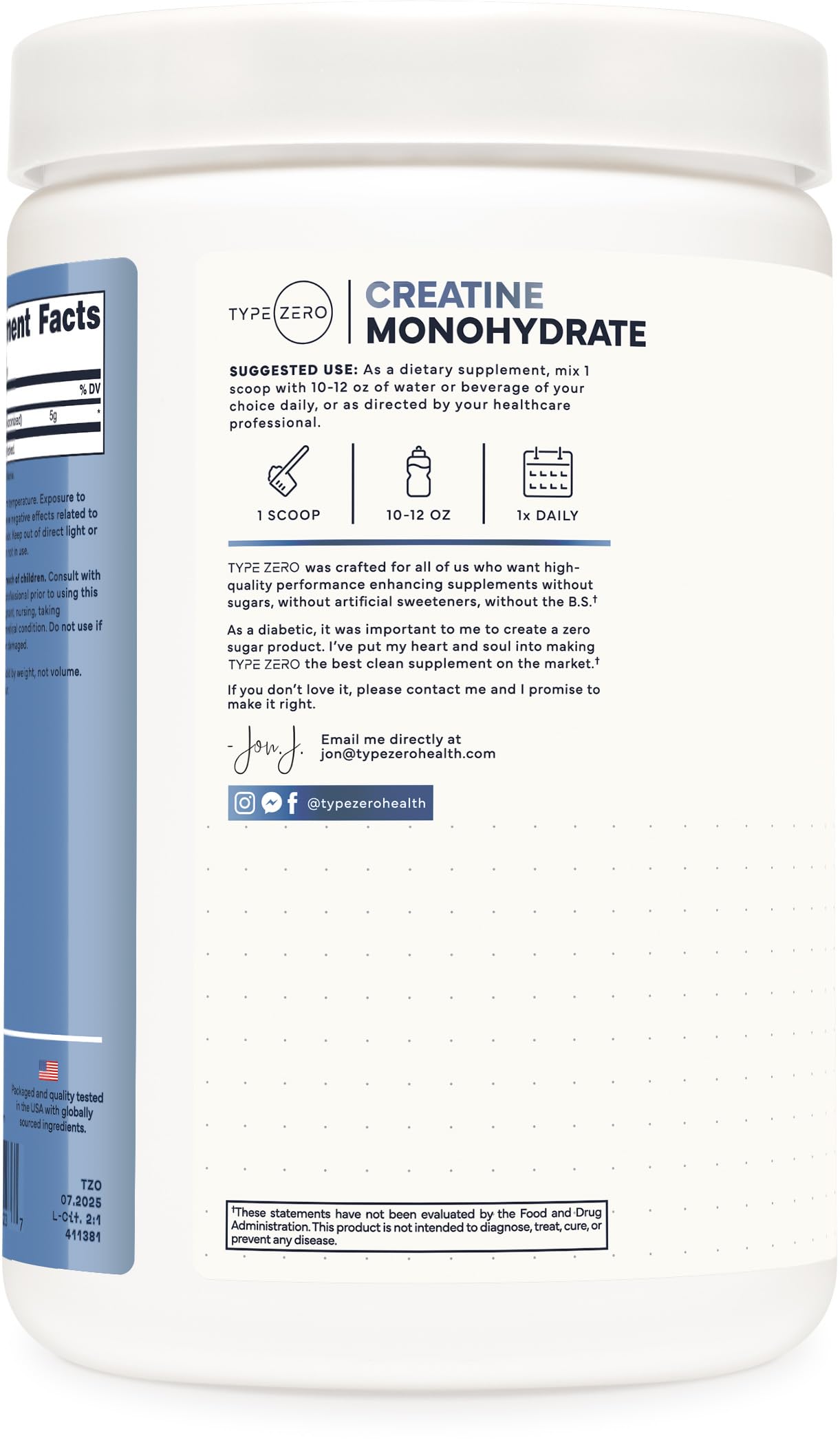 Close-up of micronized creatine monohydrate powder