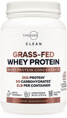 Type Zero grass-fed whey milk chocolate powder in a jar for a smooth shake