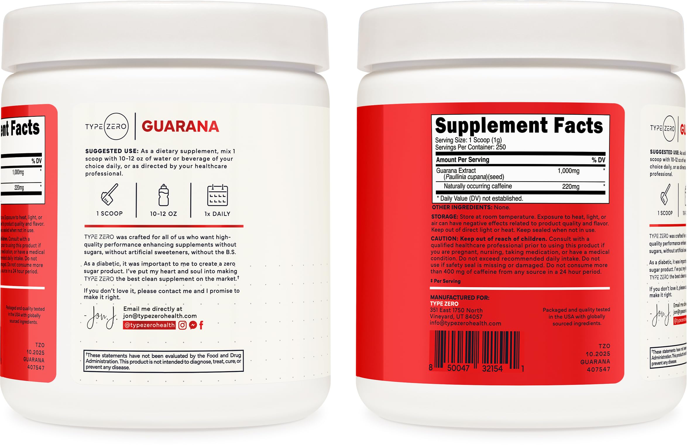 Type Zero Guarana Powder in-hand shows portable energy option for on-the-go