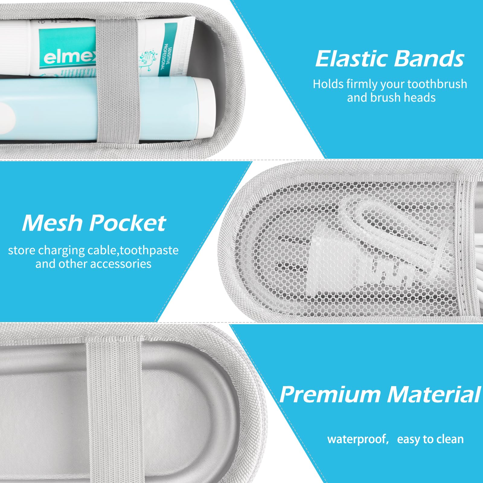 Inside view highlighting elastic band and protective storage