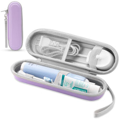 Front view of TYSORETY toothbrush travel case in light purple