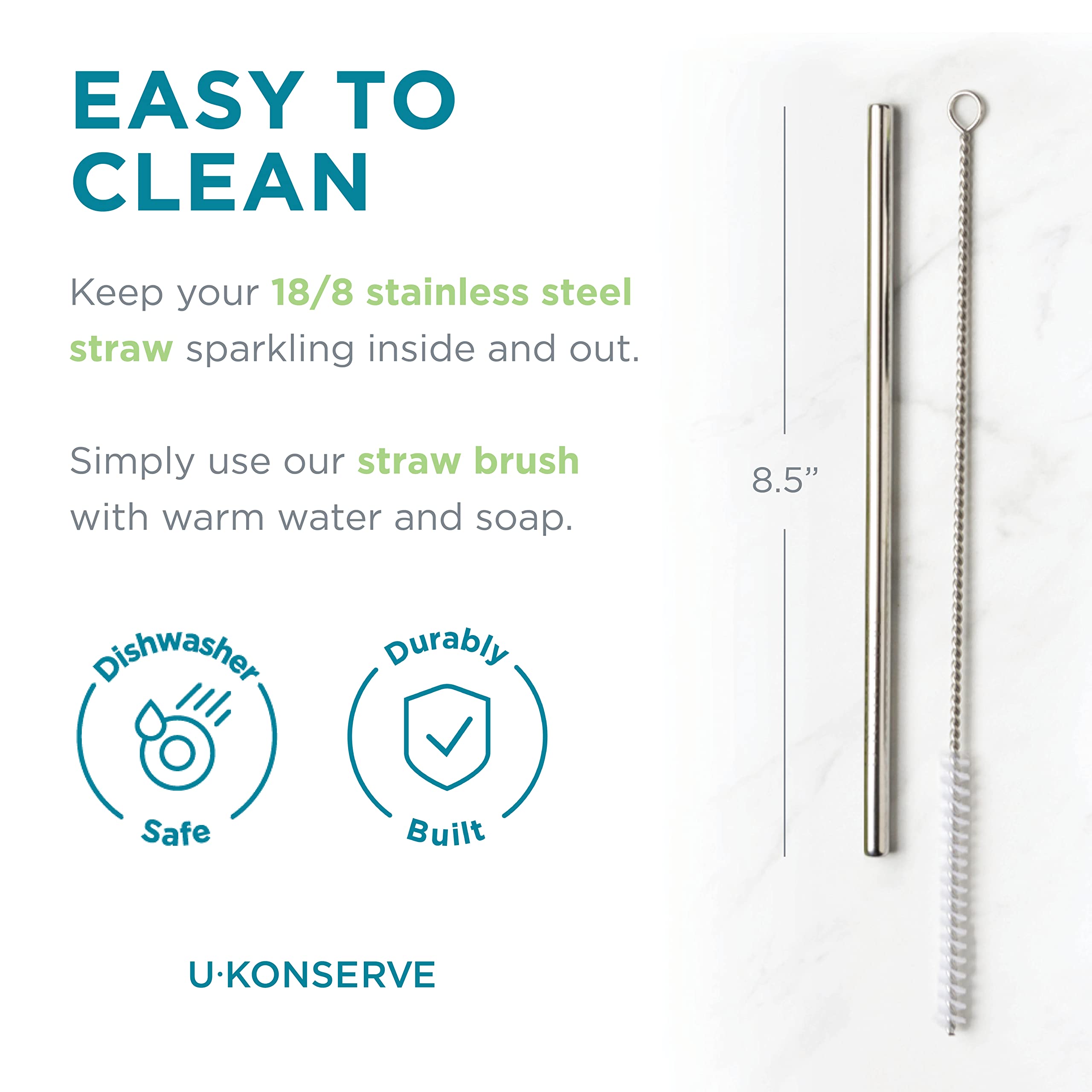 Straw cleaning brush for inside stainless steel straw