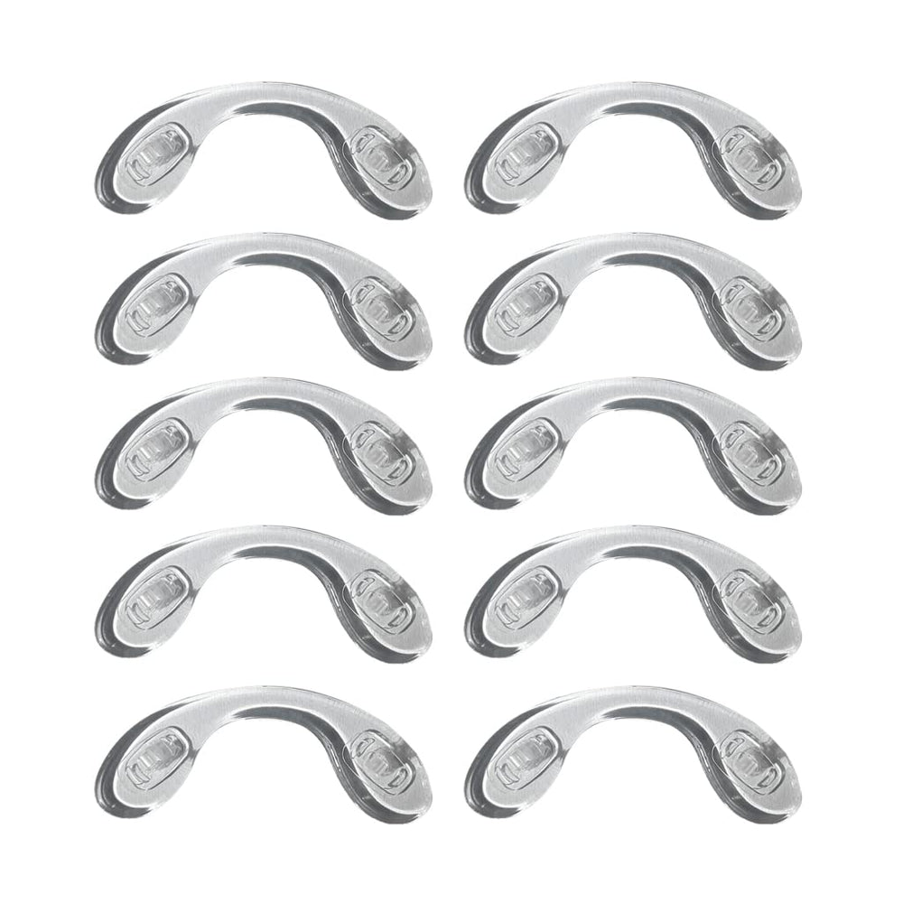 Close-up of U-shaped silicone eyeglasses nose pad
