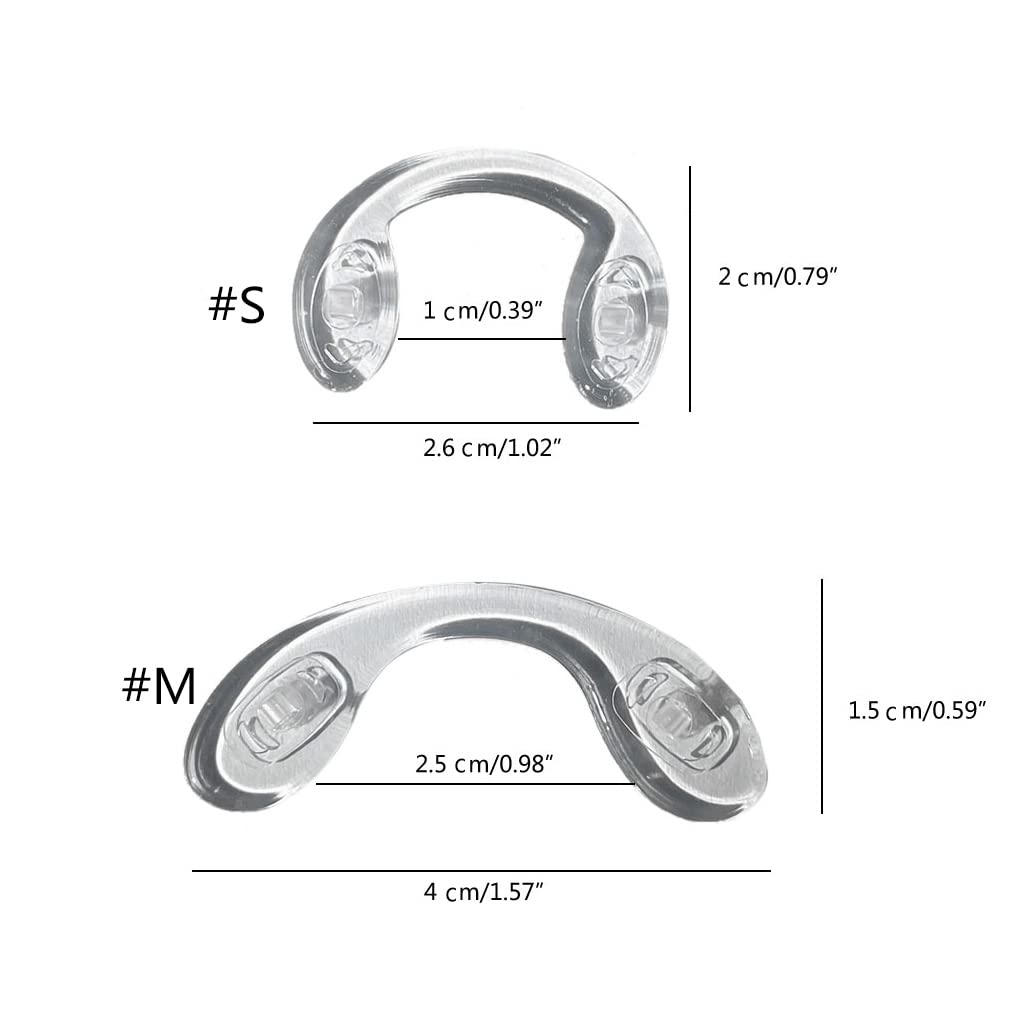 Set of 10 silicone eyeglasses pads