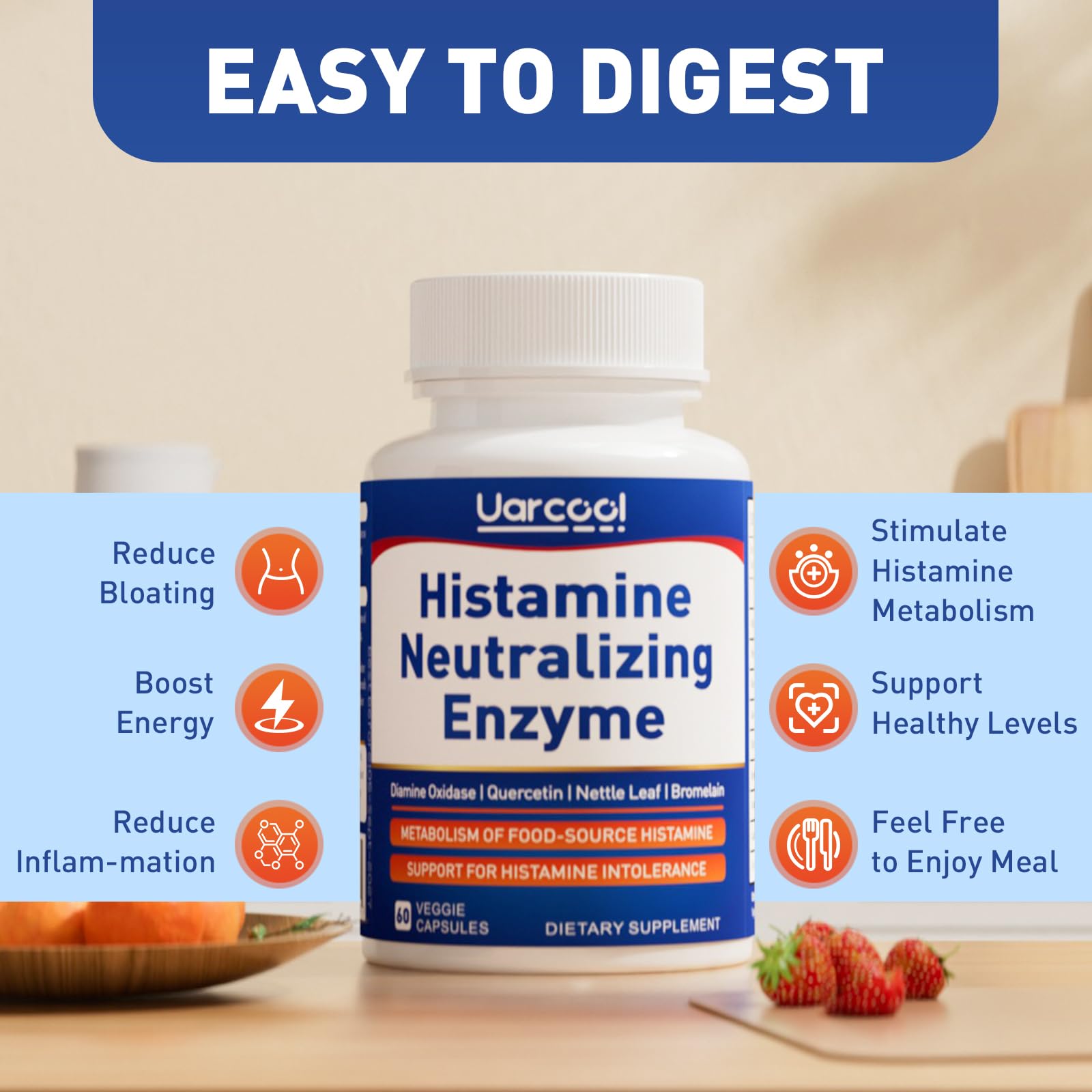 Natural ingredients including Stinging Nettle Leaf and Bromelain