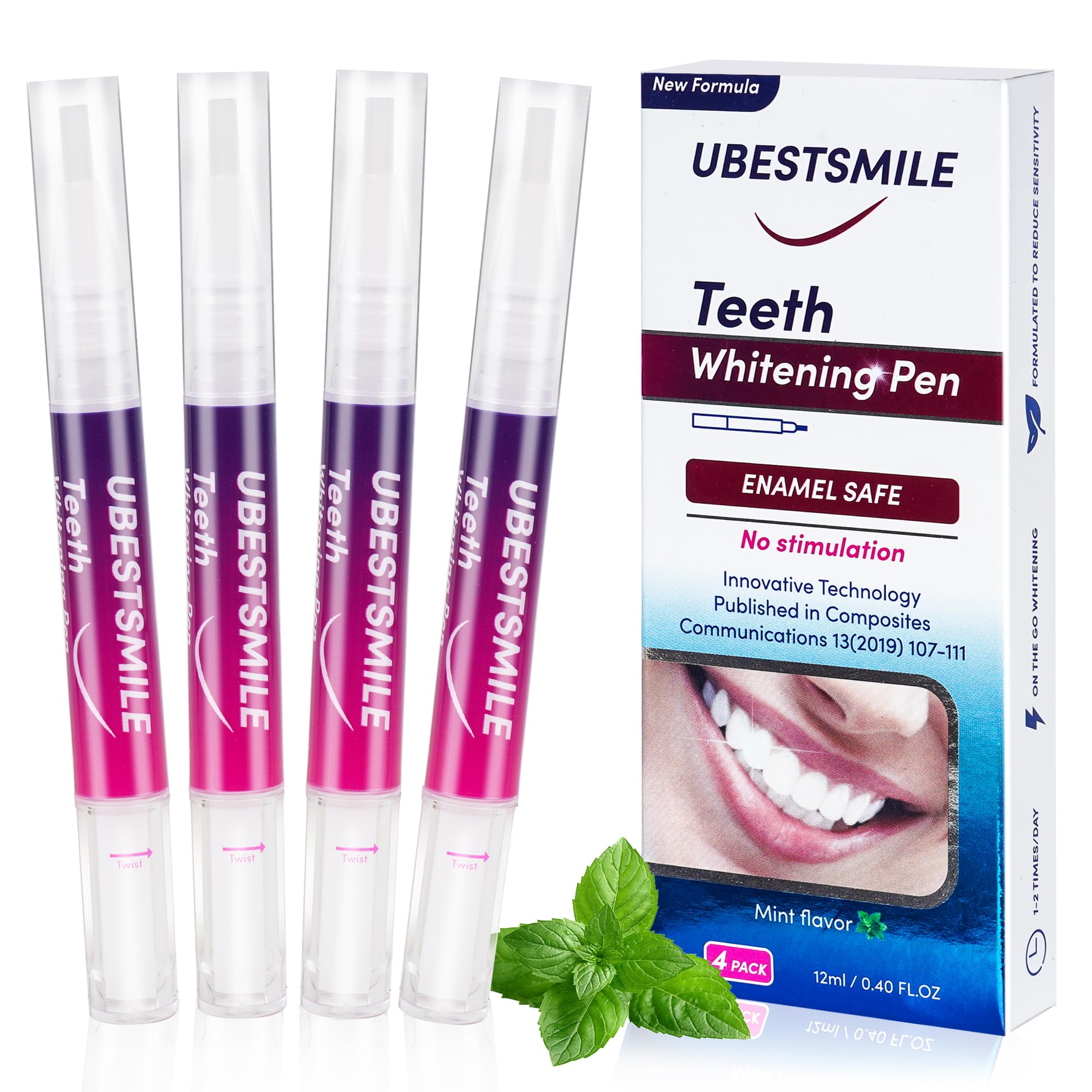 UBestSmile Teeth Whitening Pen (4 Pcs) packaging and pens