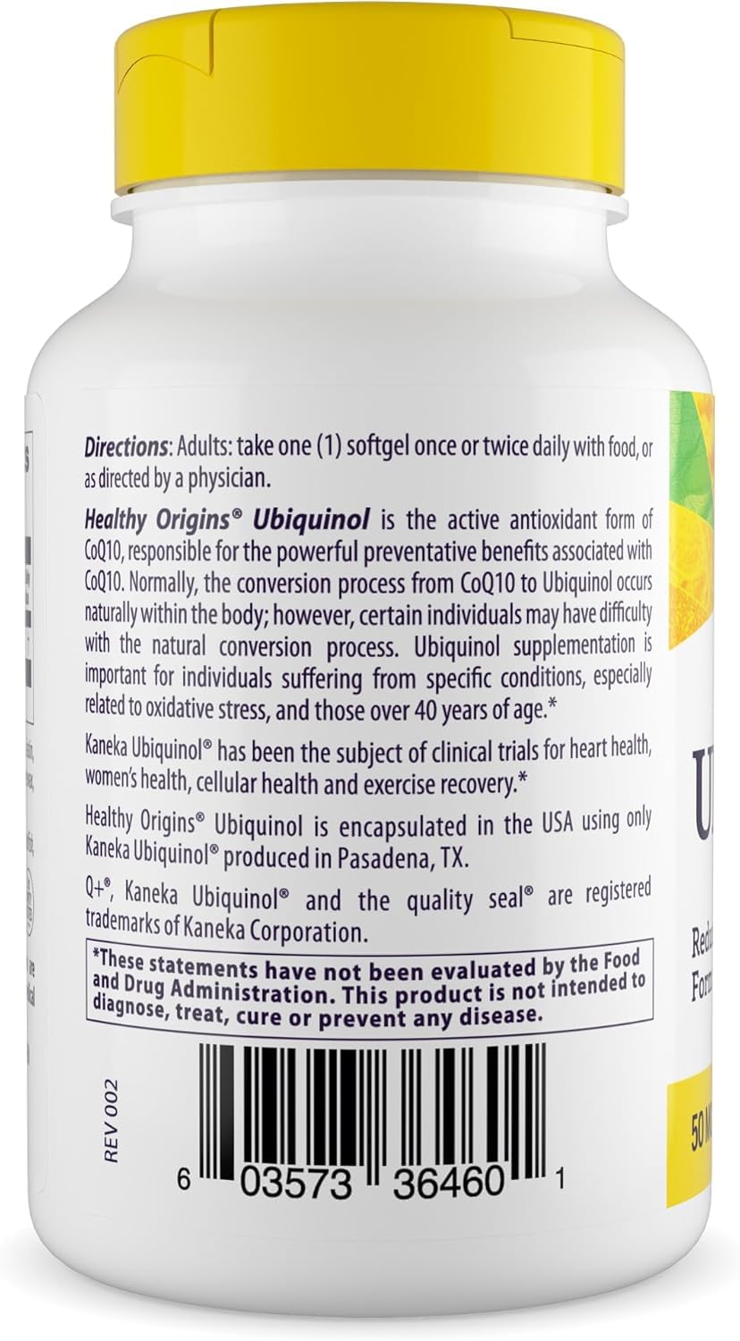 Close-up of Kaneka Ubiquinol 50 mg softgels
