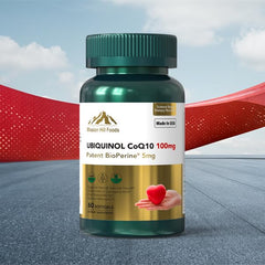 Graphic showing enhanced absorption of CoQ10 with BioPerine