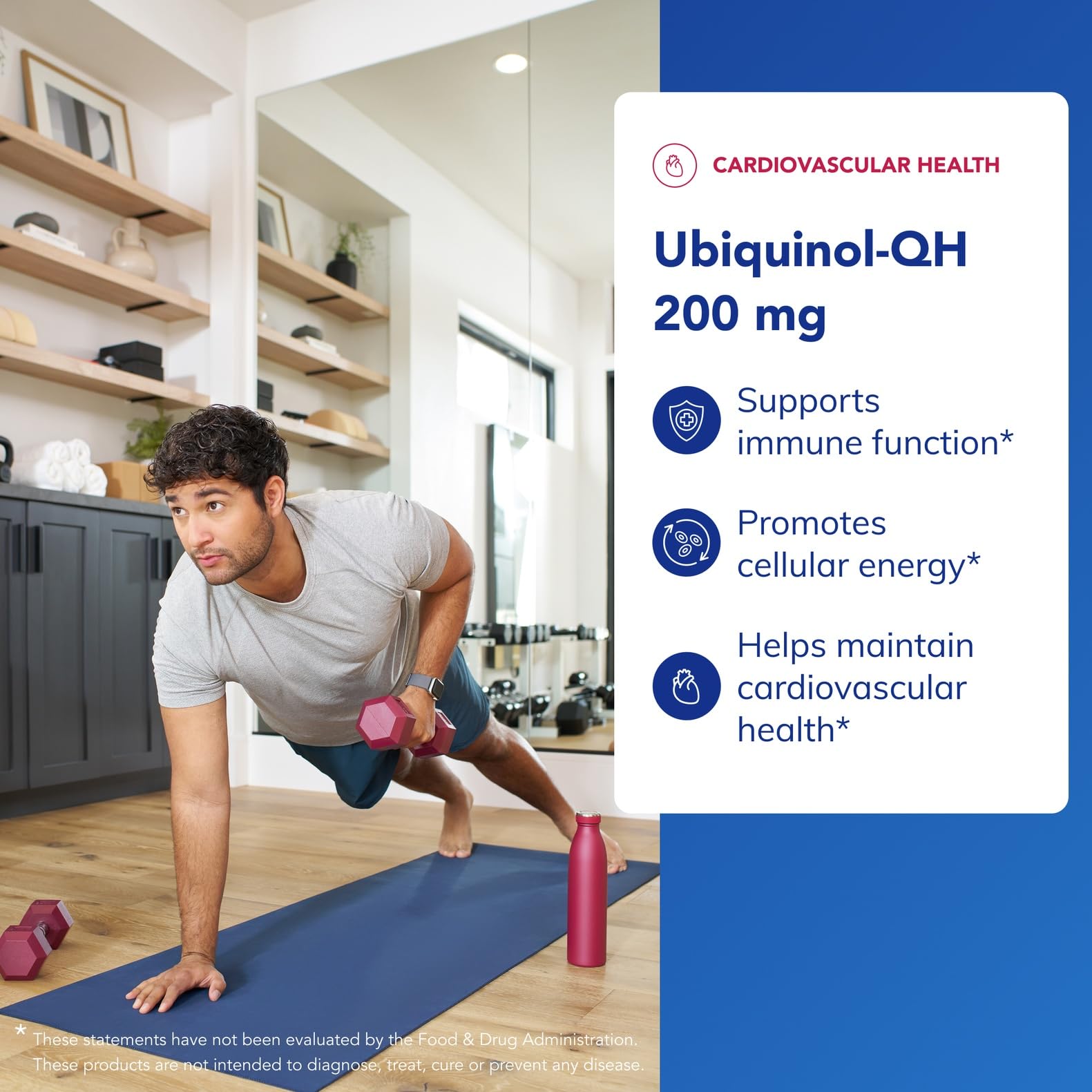 Graphic illustrating heart health benefits of Ubiquinol-QH