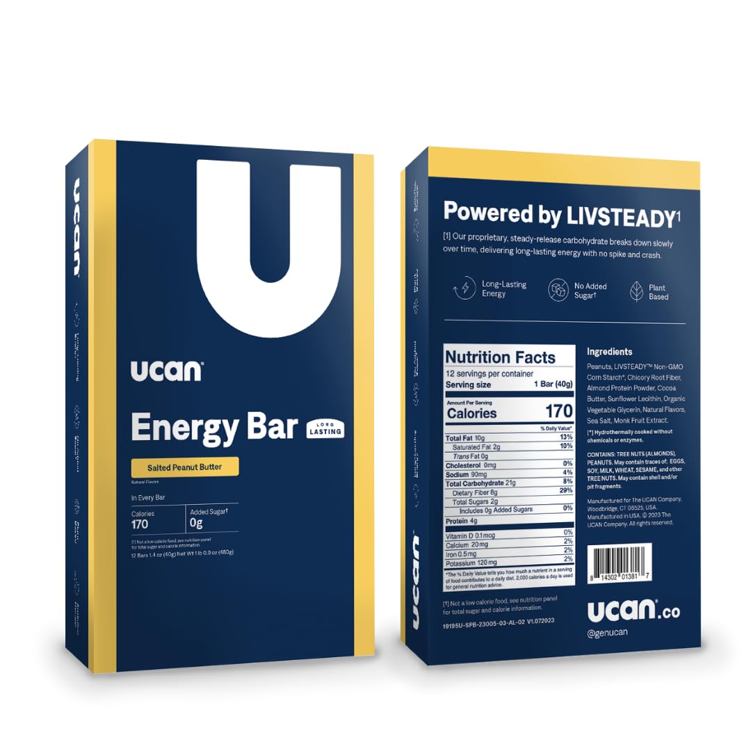 UCAN Energy Bars Salted Peanut Butter snack for mid-ride or gym break.
