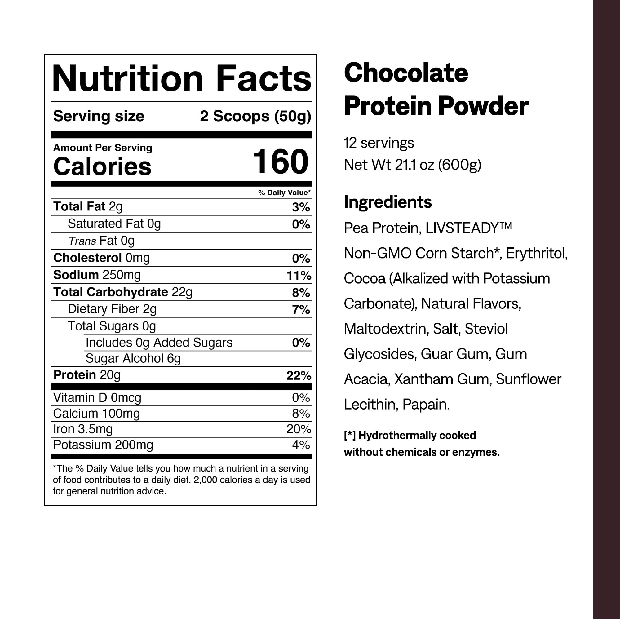 UCAN nutritional facts panel illustrating amino acids and BCAAs.