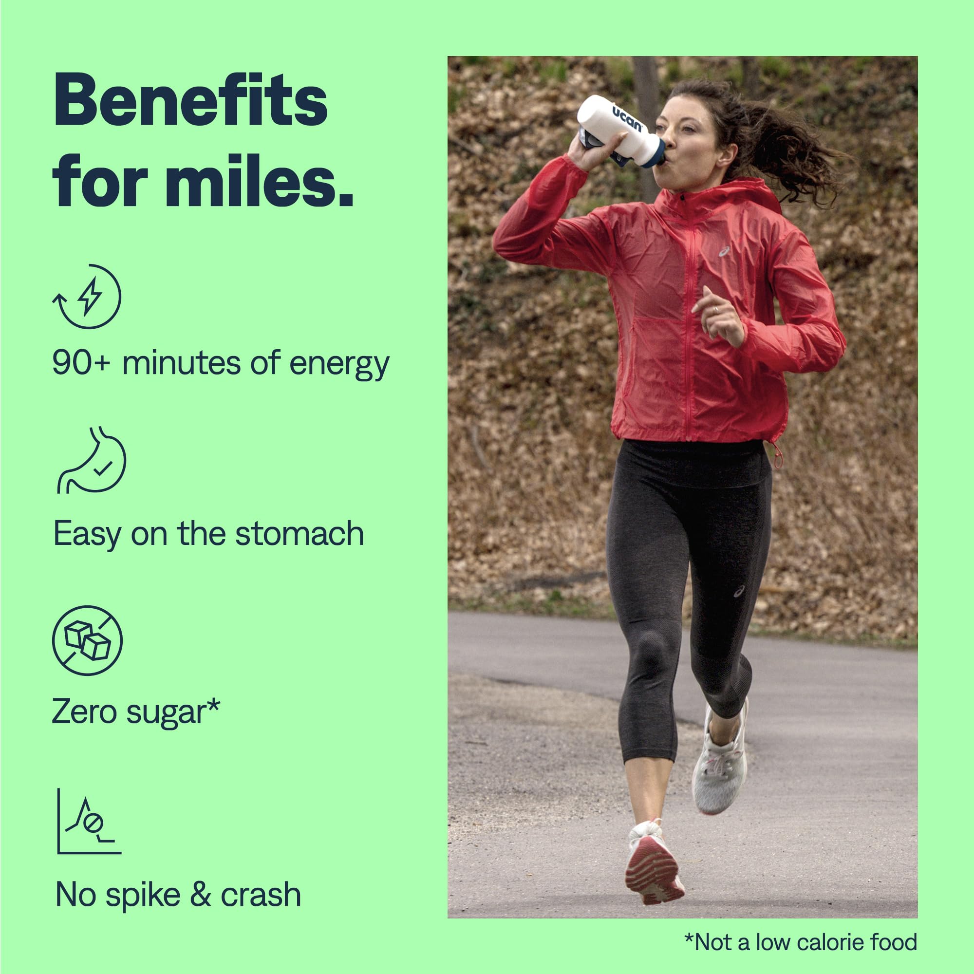 UCAN Cran-Raz serving cup highlights texture and pre-workout convenience