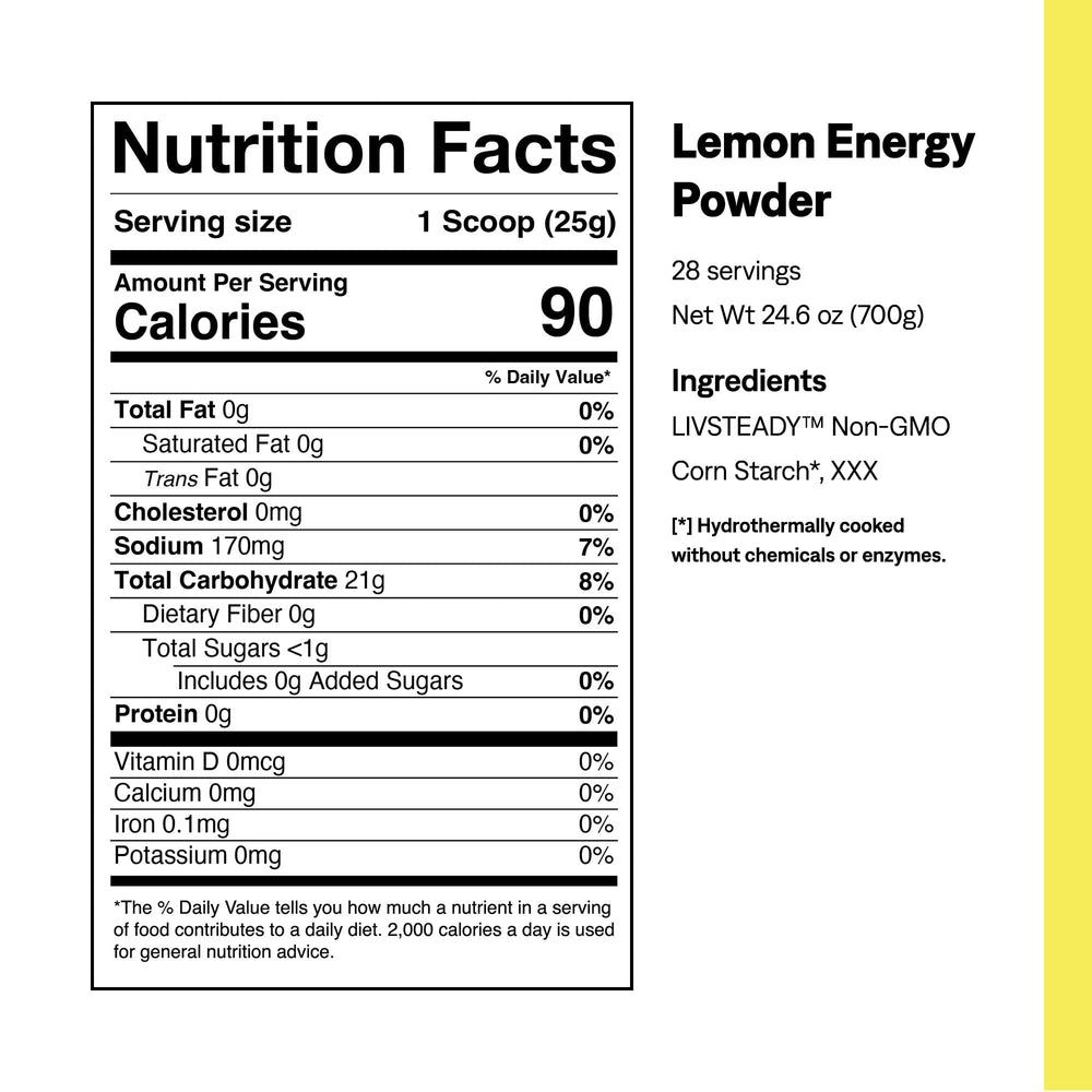 UCAN Energy Powder Lemon serving scoop demonstrates precise pre post workout fueling